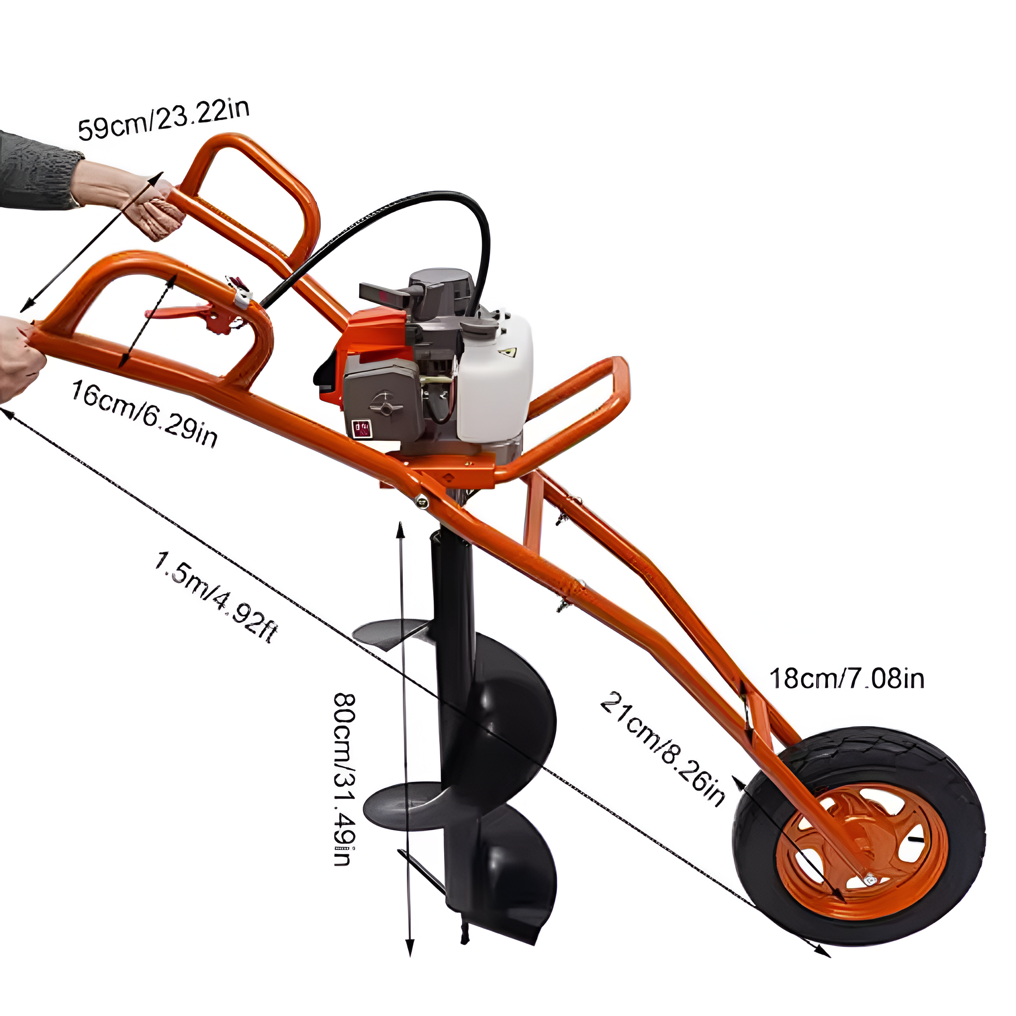 GravelForge WheelPro 80 Post Hole Digger Cart