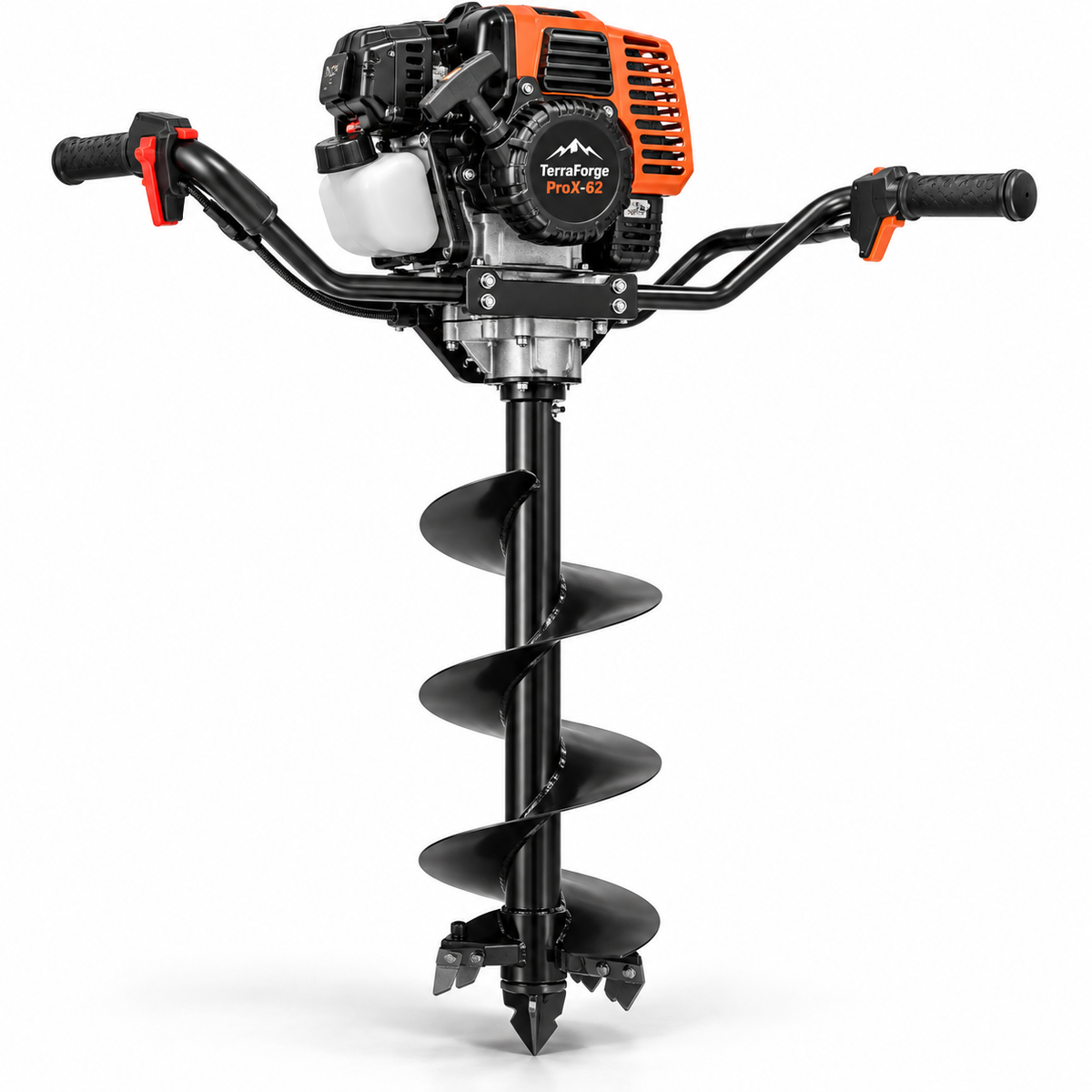 AI-generated Concept Preview — Powered Earth Auger illustration for future catalog design, not a real product or available stock